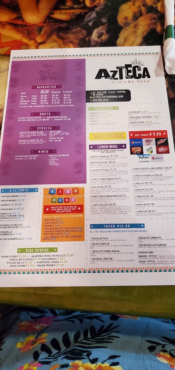 Azteca Mexican Restaurant Photo Menu 8