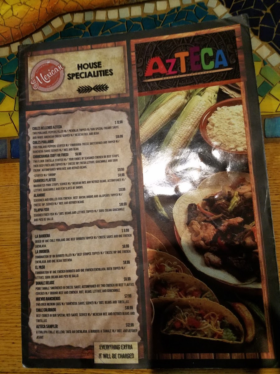 Azteca Mexican Restaurant Photo Menu 9