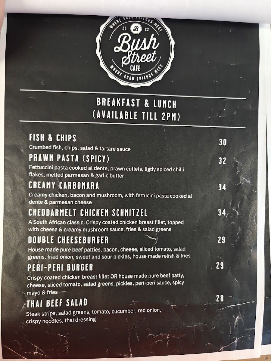 Bush Street Cafe Photo Menu 1