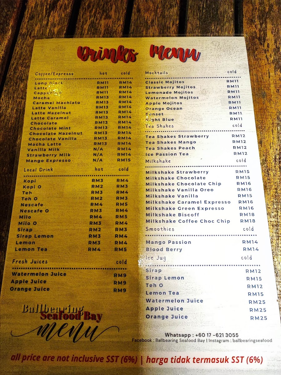 Ball Bearing Seafood Bay Photo Menu 7