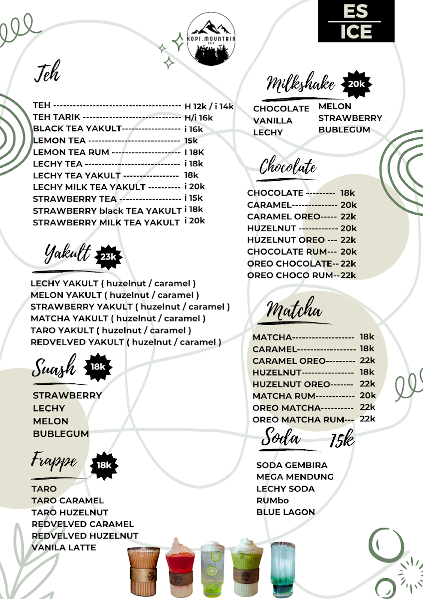 Mountain Coffee Shop Photo Menu 1