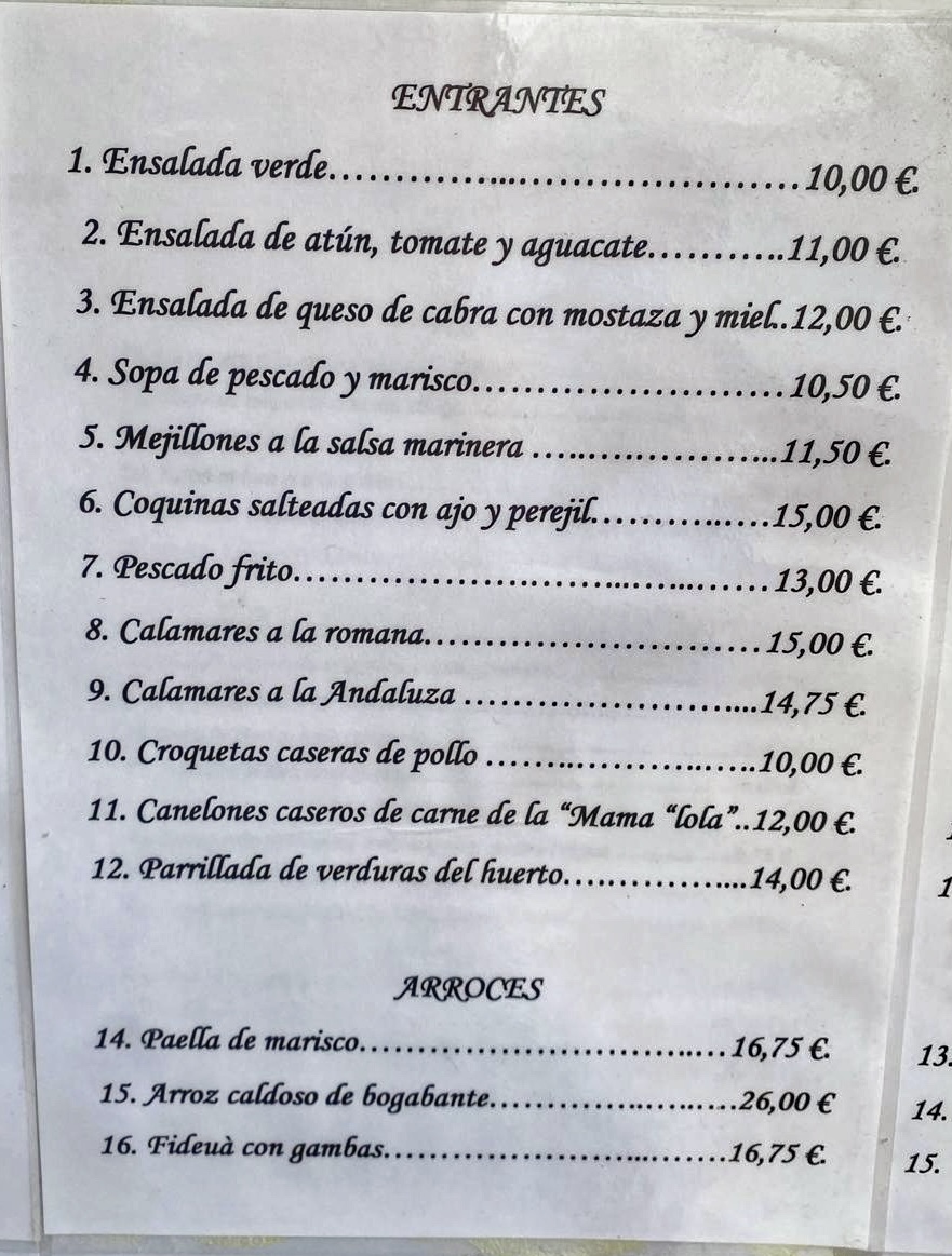 Restaurant Can Bertu Photo Menu 5