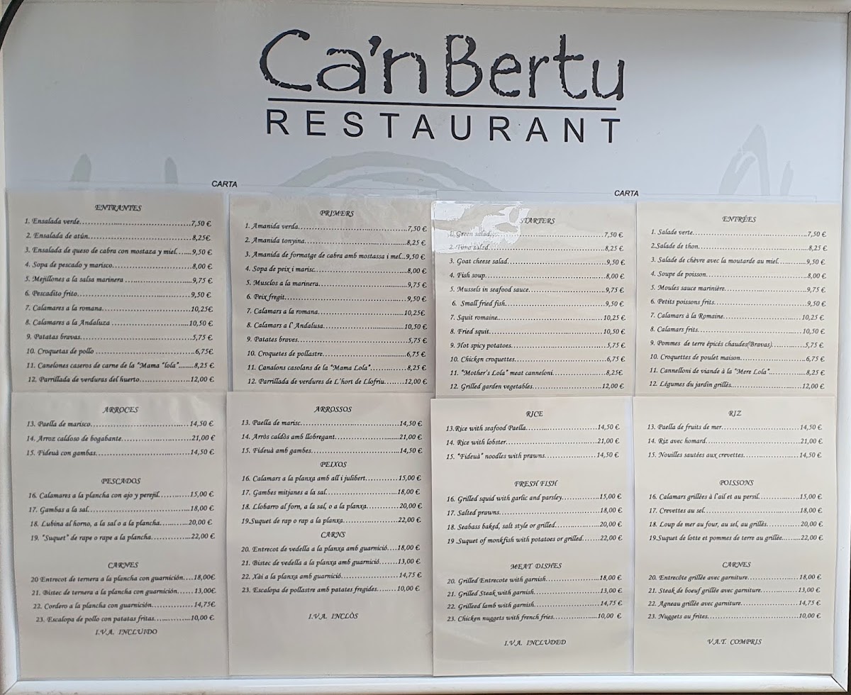Restaurant Can Bertu Photo Menu 8