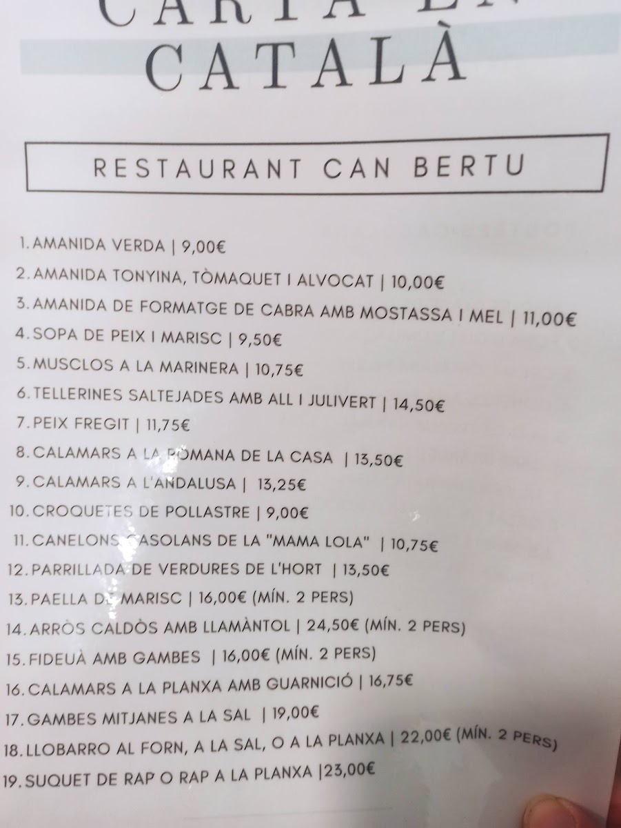 Restaurant Can Bertu Photo Menu 9