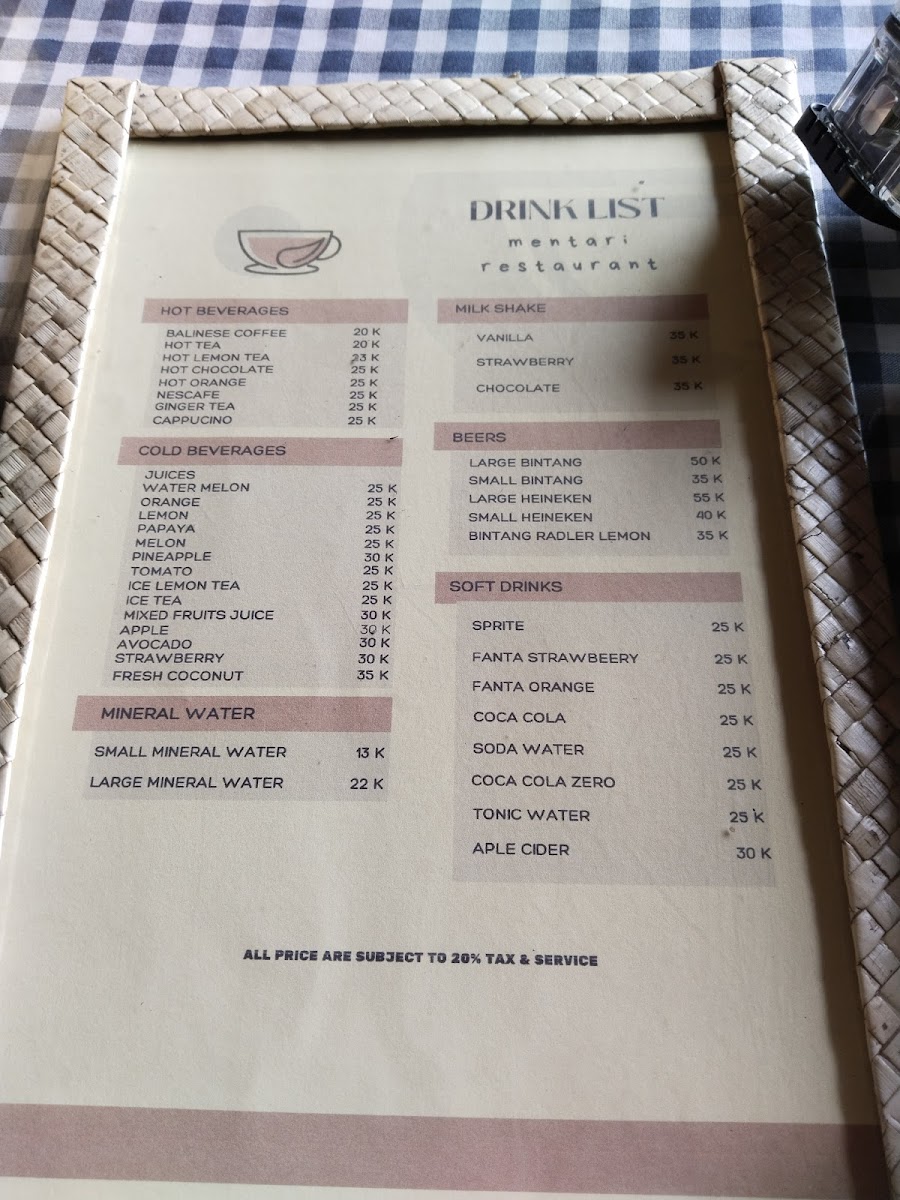 Mentari Restoran ᬫᭂᬦ᭄ᬢᬭᬶᬭᬾᬲ᭄ᬢᭀᬭᬦ᭄ Photo Menu 2