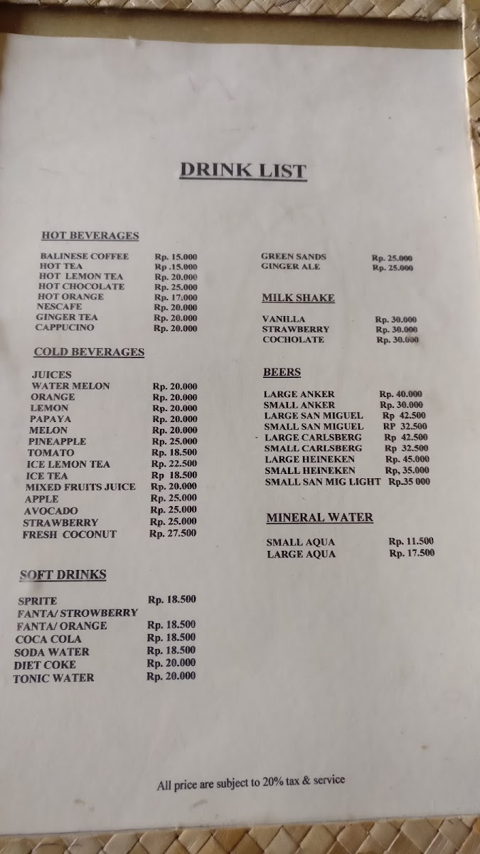 Mentari Restoran ᬫᭂᬦ᭄ᬢᬭᬶᬭᬾᬲ᭄ᬢᭀᬭᬦ᭄ Photo Menu 5