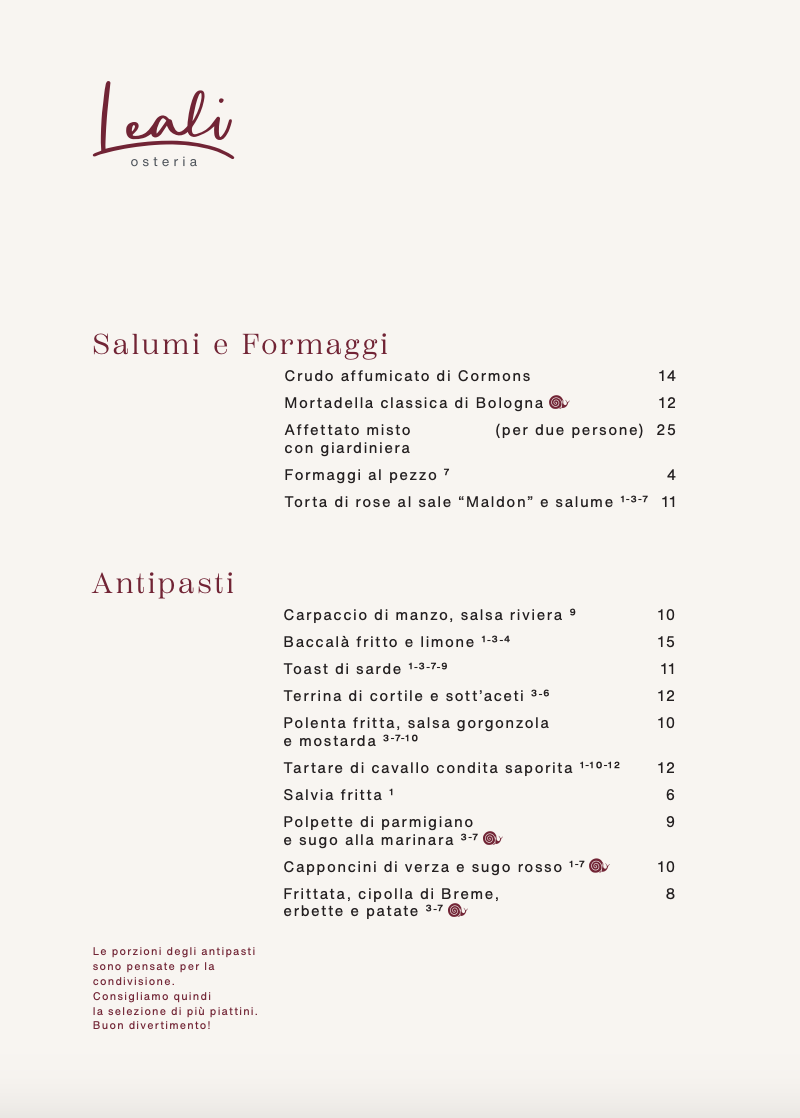 Leali osteria Photo Menu 2
