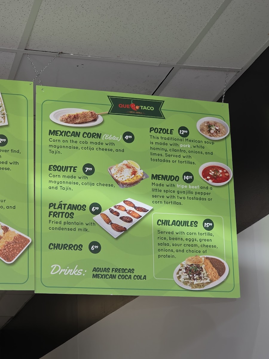 Que taco Burnsville Photo Menu 1