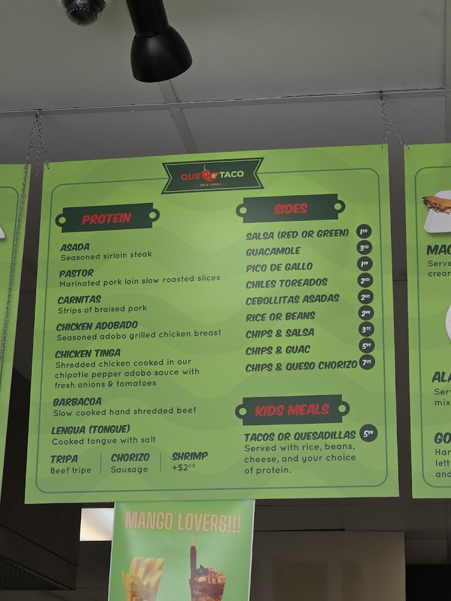 Que taco Burnsville Photo Menu 2