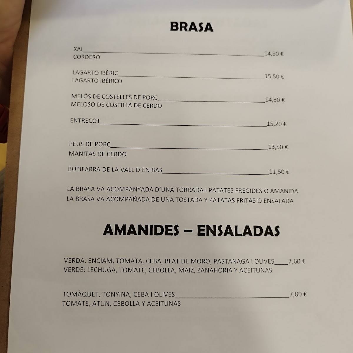 Restaurant Braseria El Molí de Vent Photo Menu 2