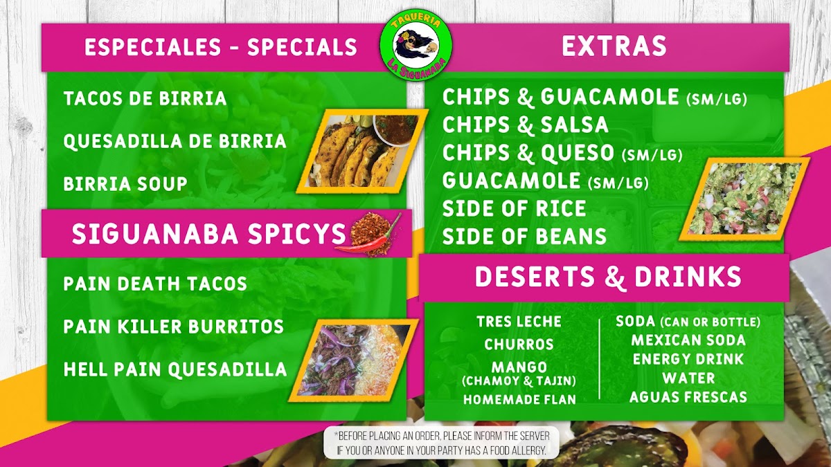 Taqueria la siguanaba Photo Menu 1
