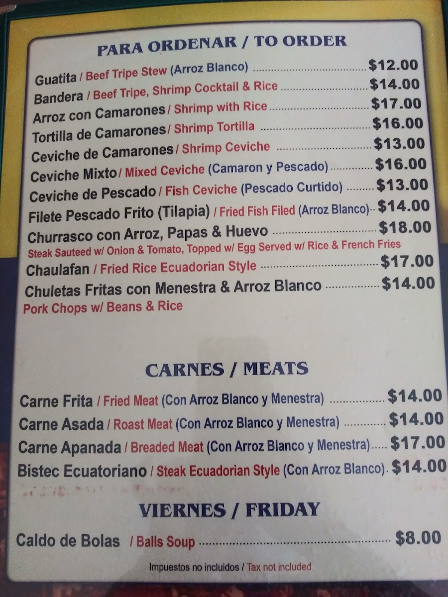 El Lider Photo Menu 2