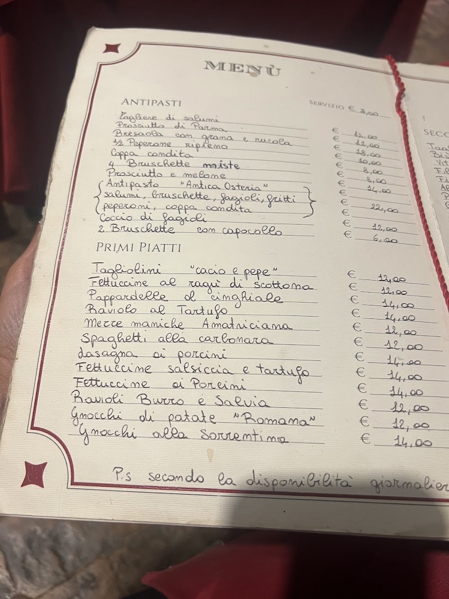 Antica Osteria Da Pietro Photo Menu 4