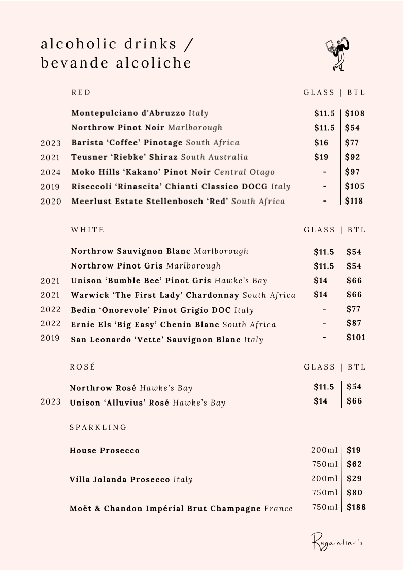 Rugantini's Pizza Bar Photo Menu 2