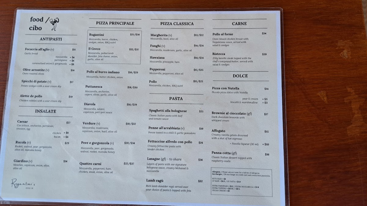 Rugantini's Pizza Bar Photo Menu 3