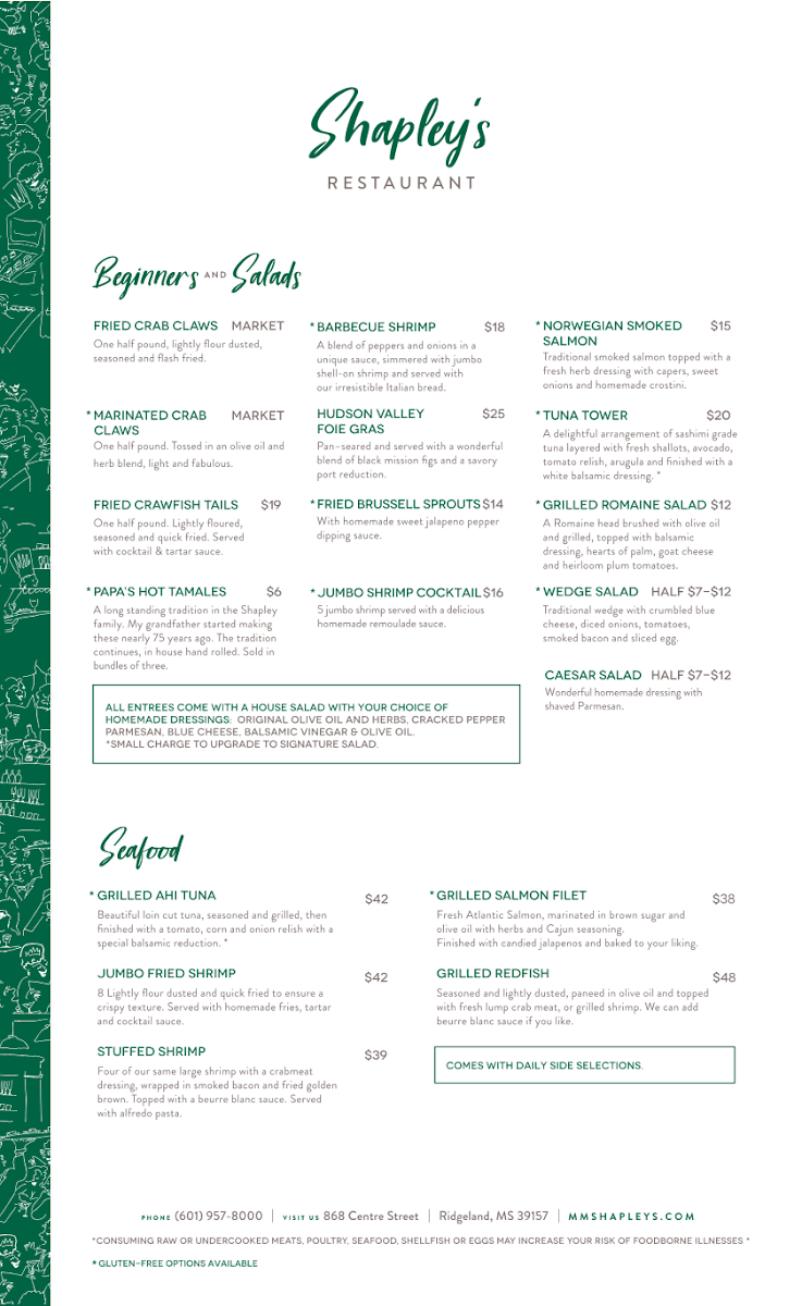 Shapley's Restaurant Photo Menu 2