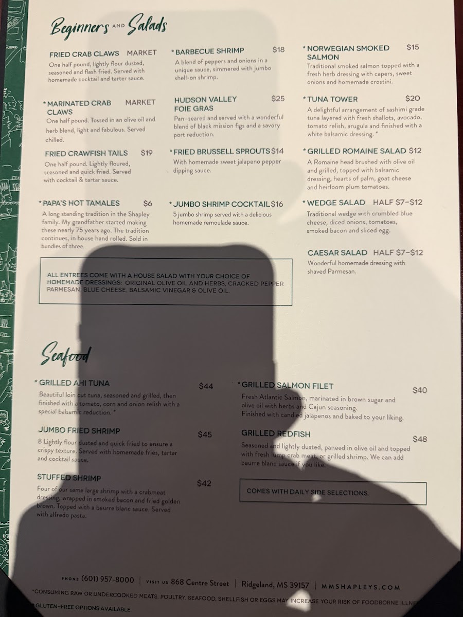 Shapley's Restaurant Photo Menu 3