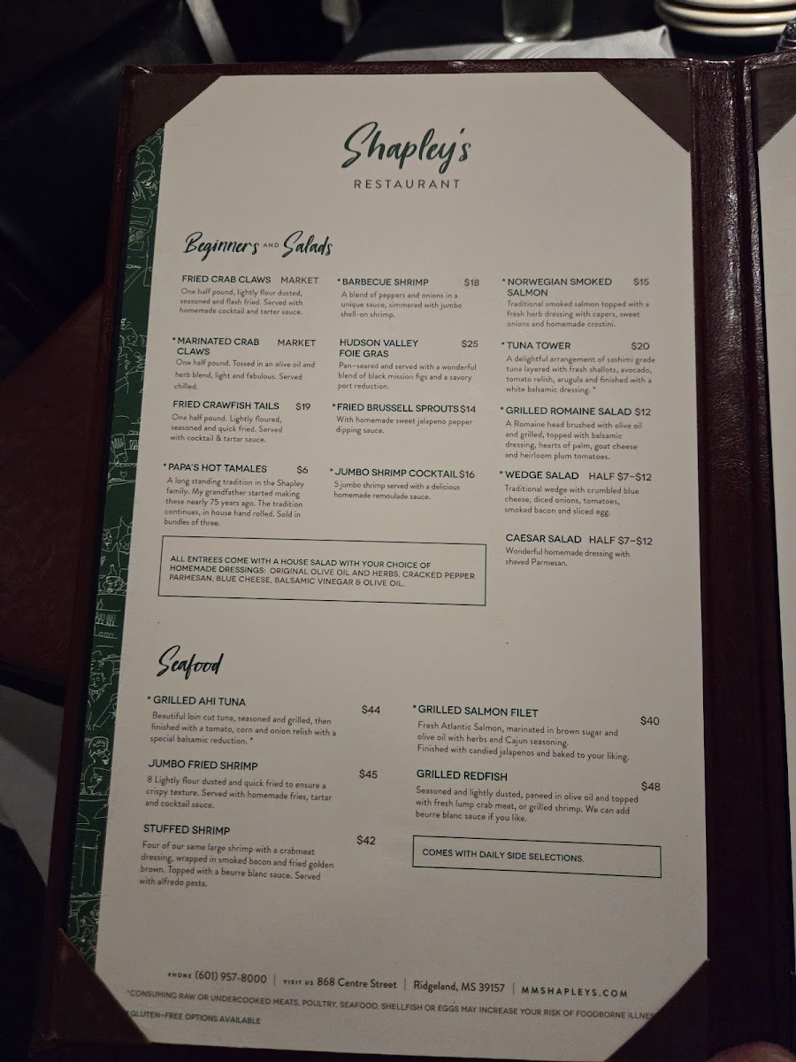 Shapley's Restaurant Photo Menu 4