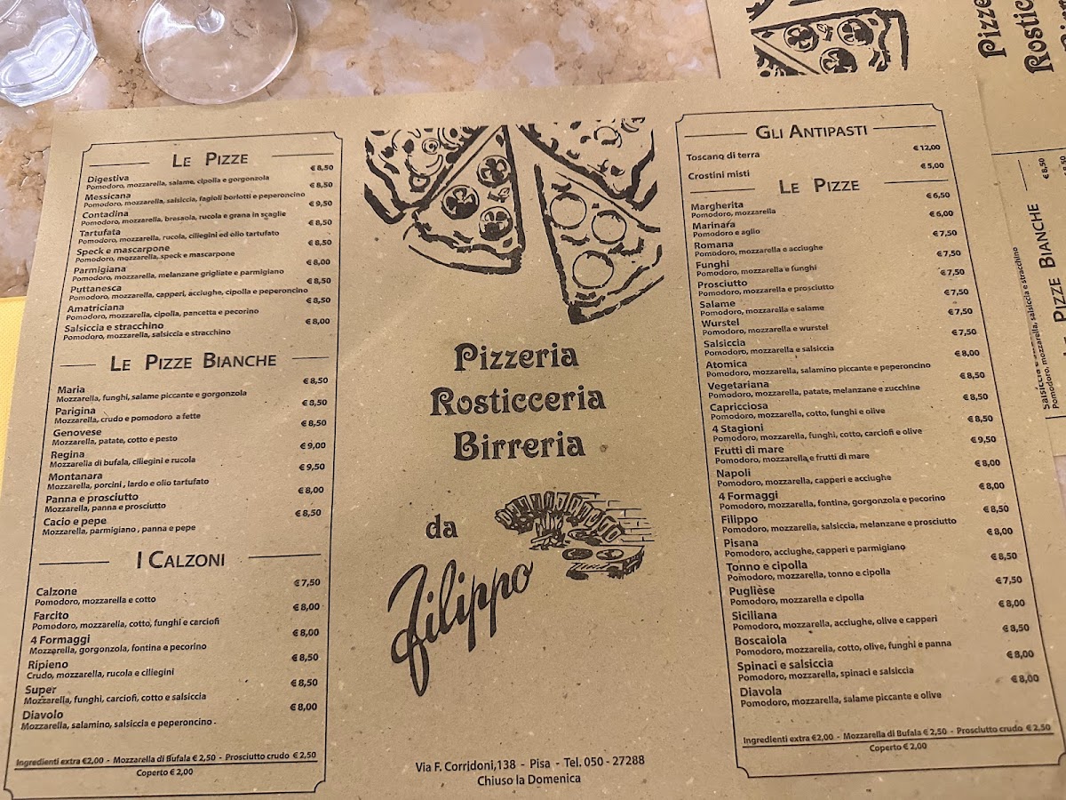 Pizzeria Da Filippo Pisa Photo Menu 10