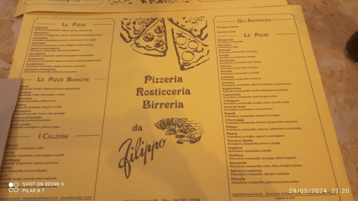 Pizzeria Da Filippo Pisa Photo Menu 7