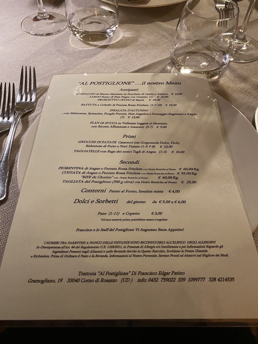 Trattoria Al Postiglione Photo Menu 6