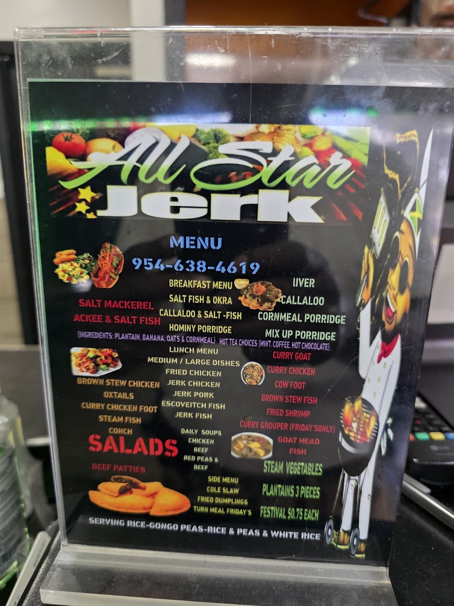 All Star Jerk Photo Menu 2