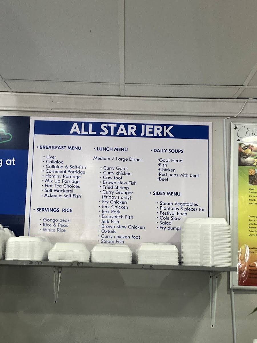 All Star Jerk Photo Menu 3