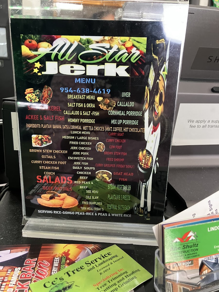All Star Jerk Photo Menu 5