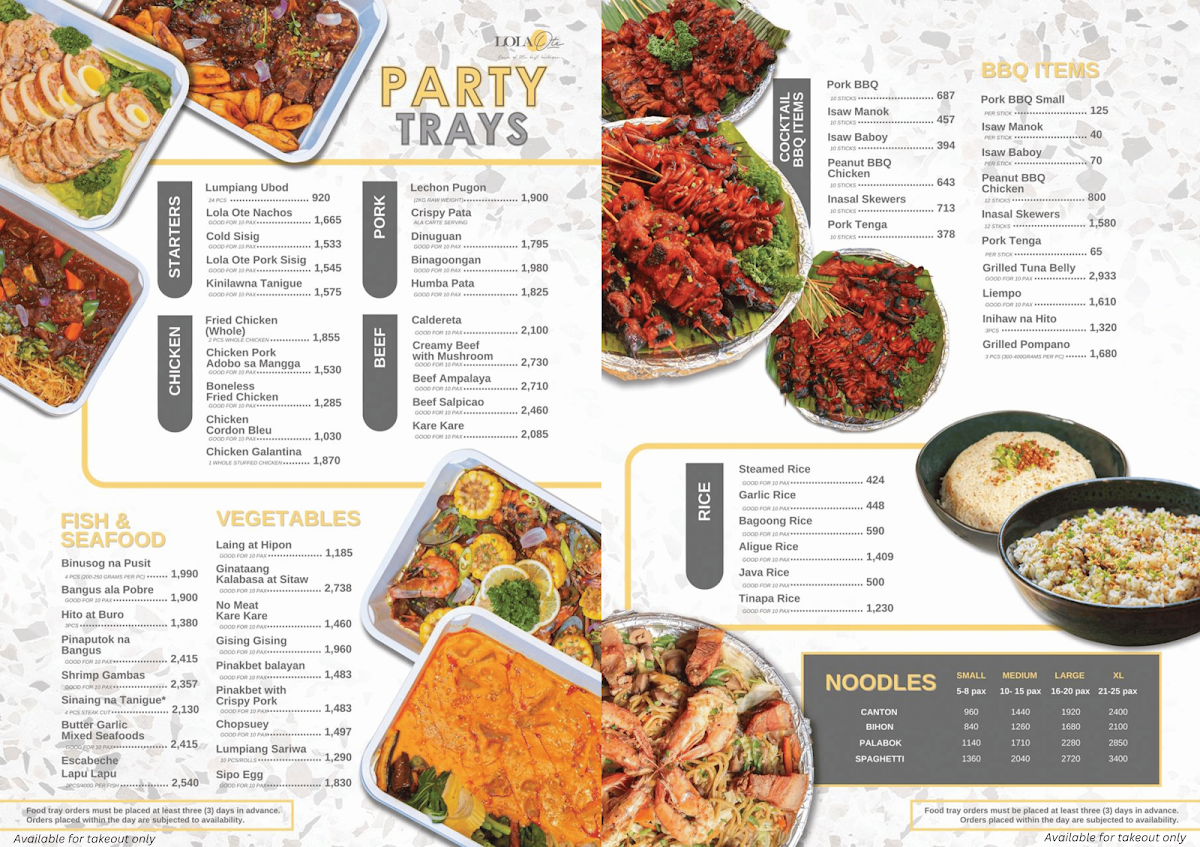 Lola Ote Restaurant Photo Menu 3