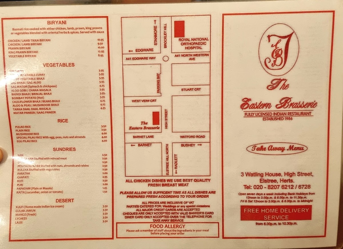 The Eastern Brasserie Ltd Photo Menu 2
