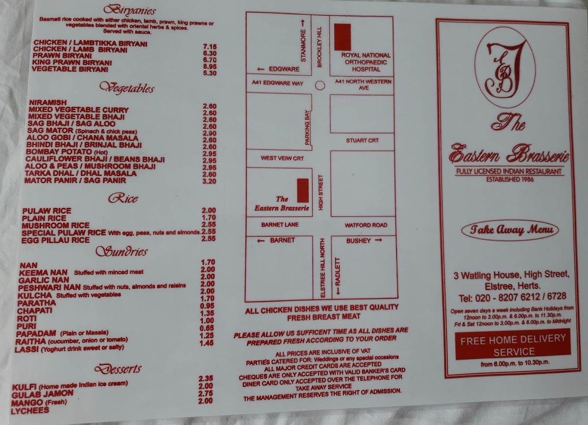 The Eastern Brasserie Ltd Photo Menu 4
