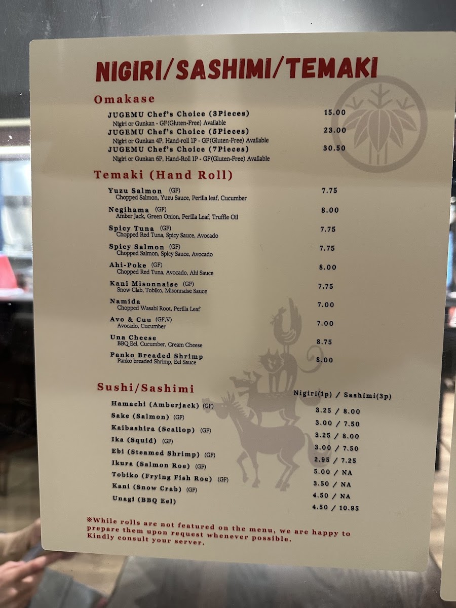JUGEMU Banff / Modern Japanese Dining Photo Menu 9