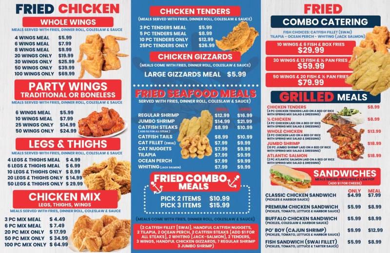 Harbor Chicken & Seafood Market Photo Menu 1