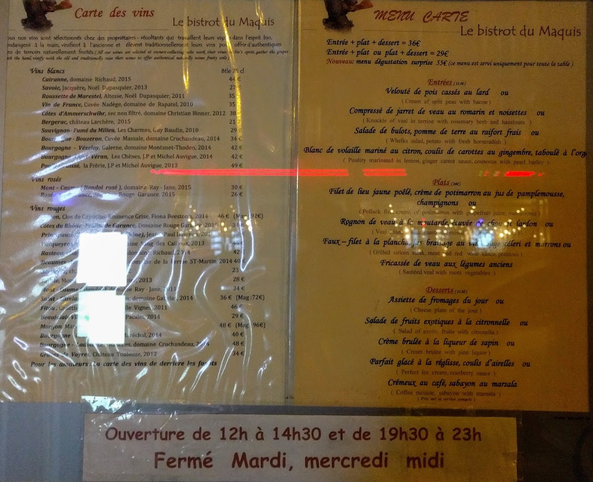 Le Bistrot du Maquis Photo Menu 7