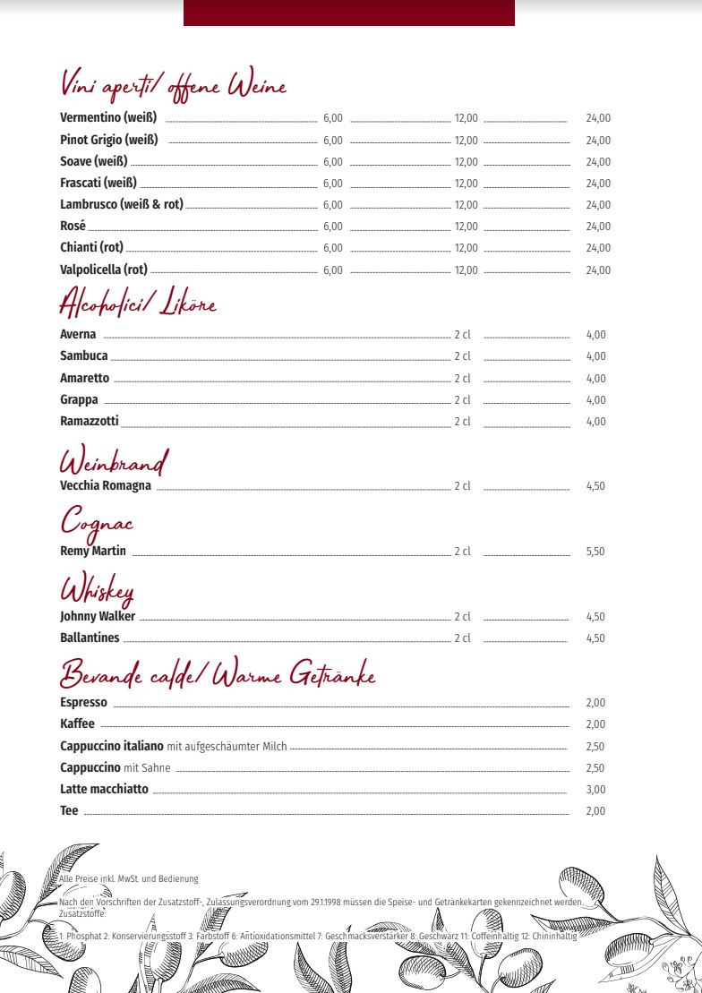 Ristorante Pompei am Wildbach Photo Menu 1