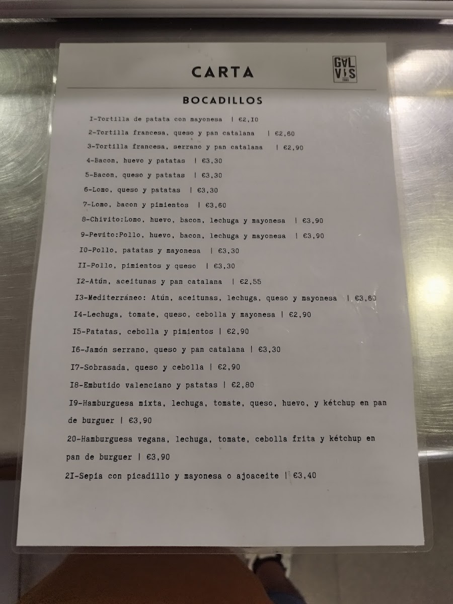 Cafetería Belles Arts Photo Menu 2
