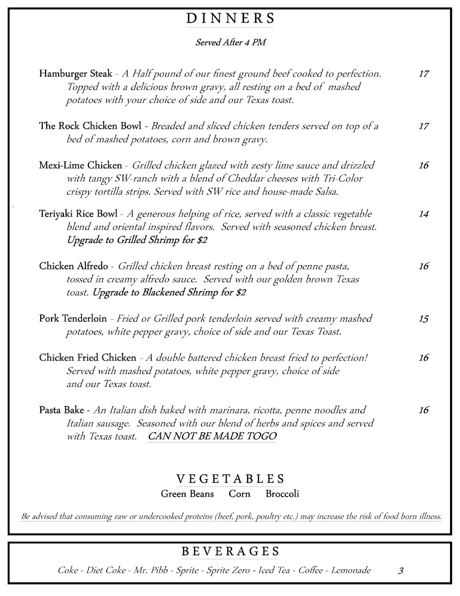 THE ROCK BAR + GRILL Photo Menu 3