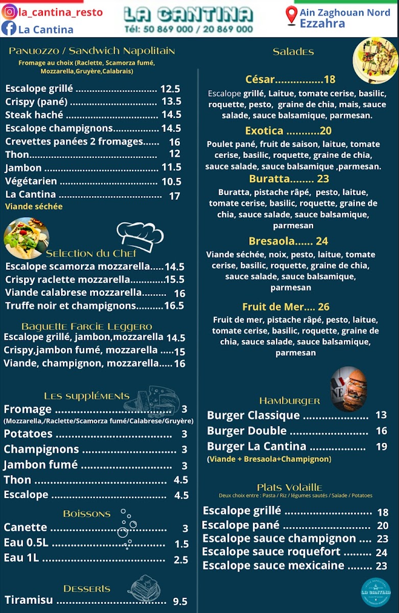 La Cantina Ezzahra Photo Menu 2