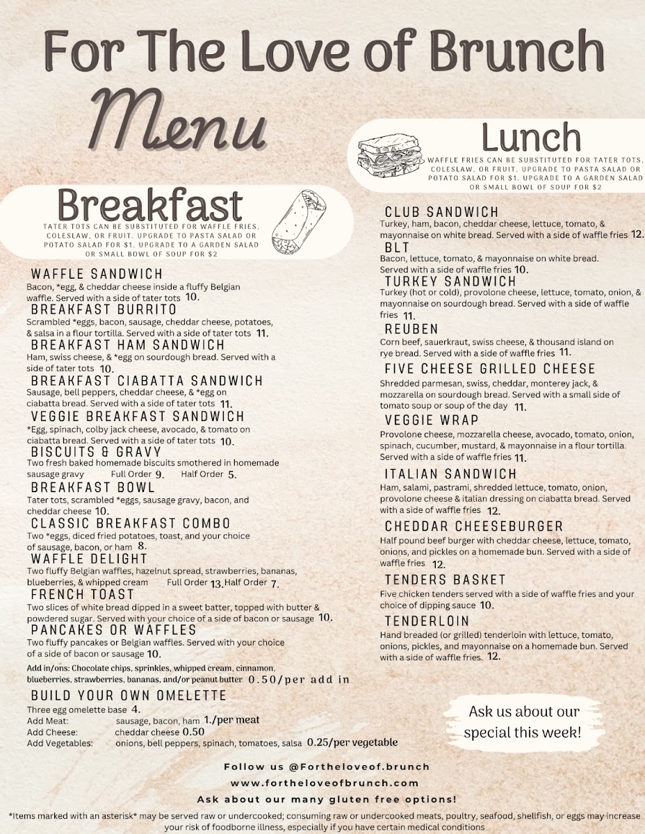 For the Love of Brunch Photo Menu 1