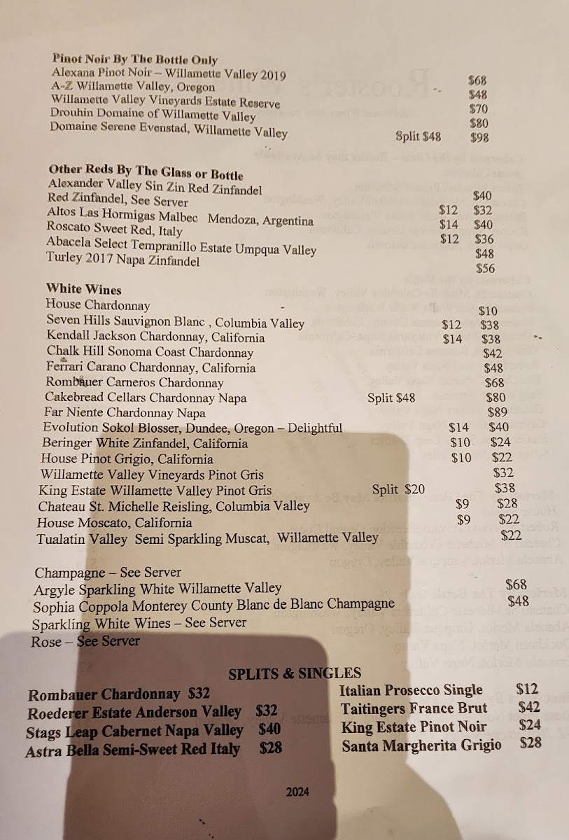 Roosters Steak & Chop House Photo Menu 4