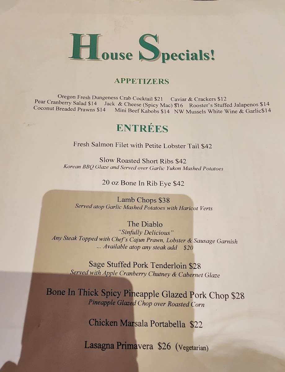 Roosters Steak & Chop House Photo Menu 6