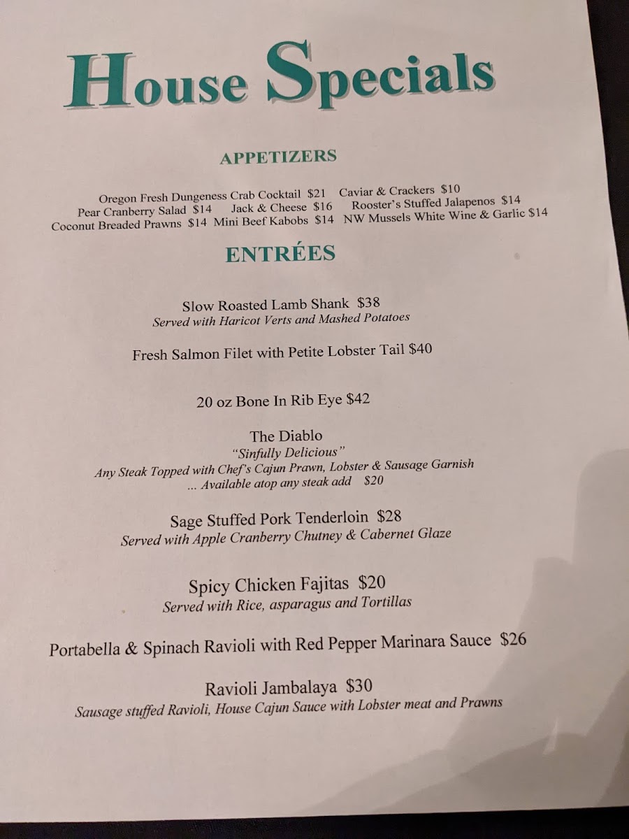 Roosters Steak & Chop House Photo Menu 8