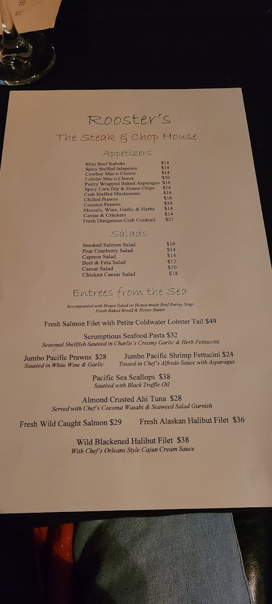 Roosters Steak & Chop House Photo Menu 9