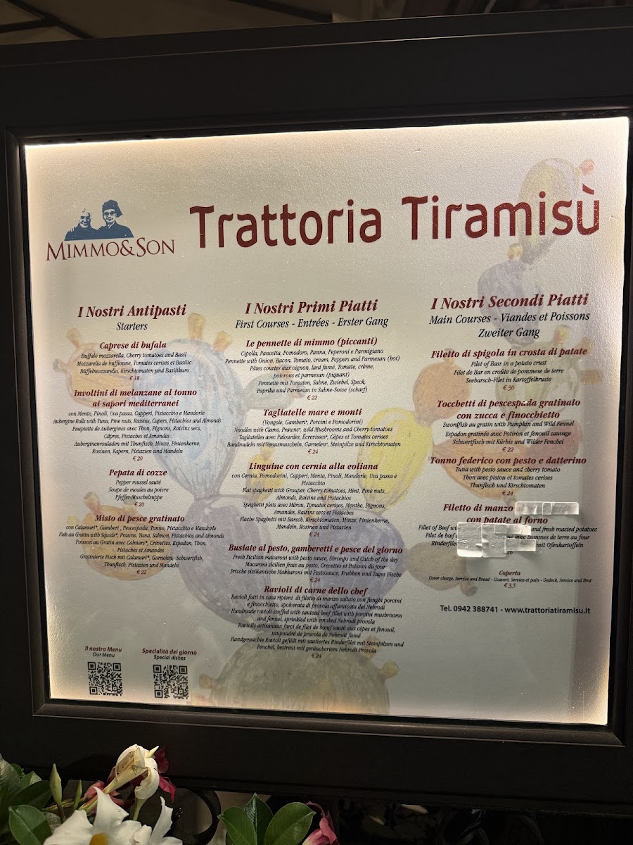 Trattoria Tiramisù Restaurant in Taormina Photo Menu 6