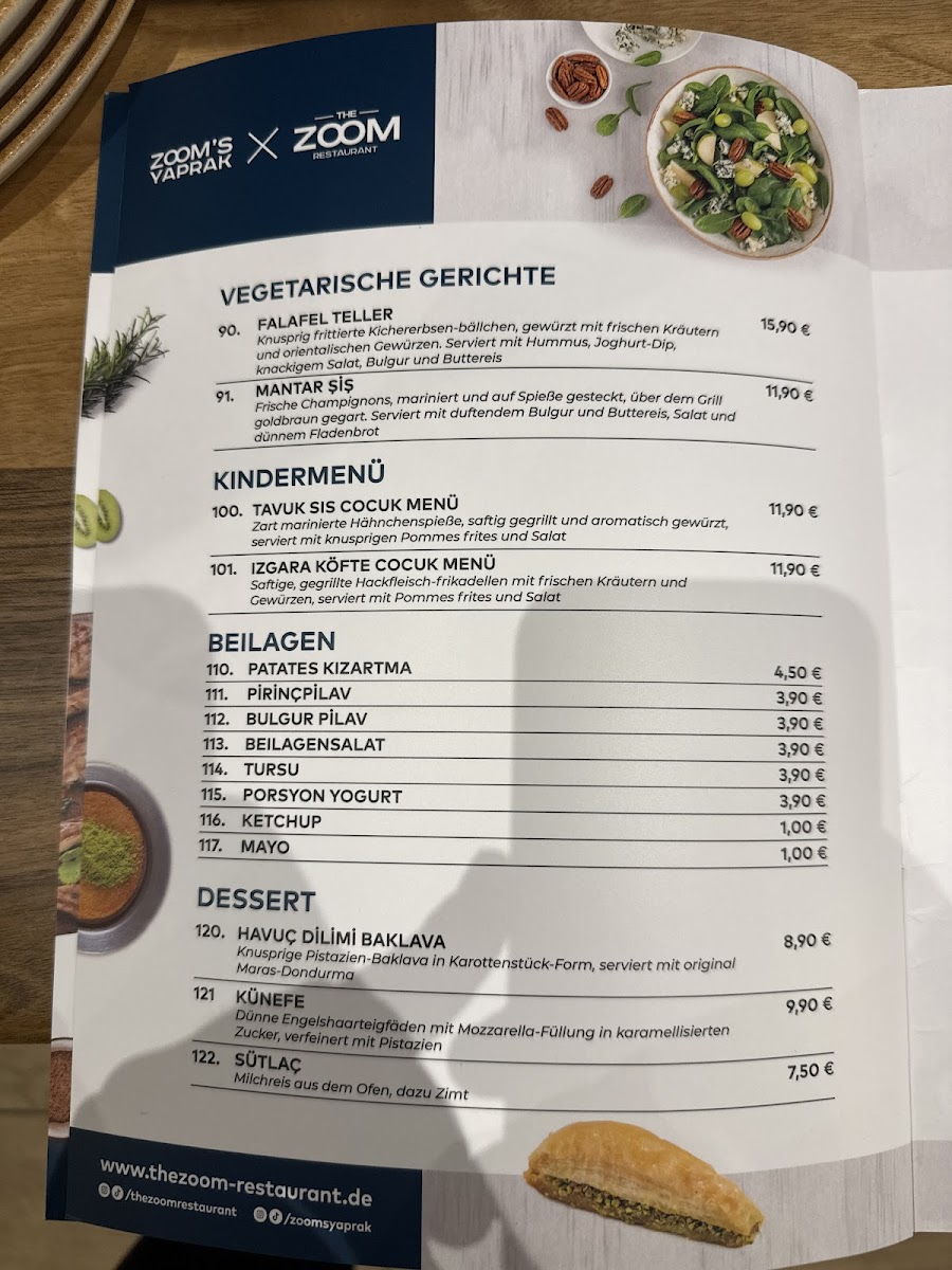 Zoom‘s Yaprak – The Zoom Restaurant Photo Menu 3