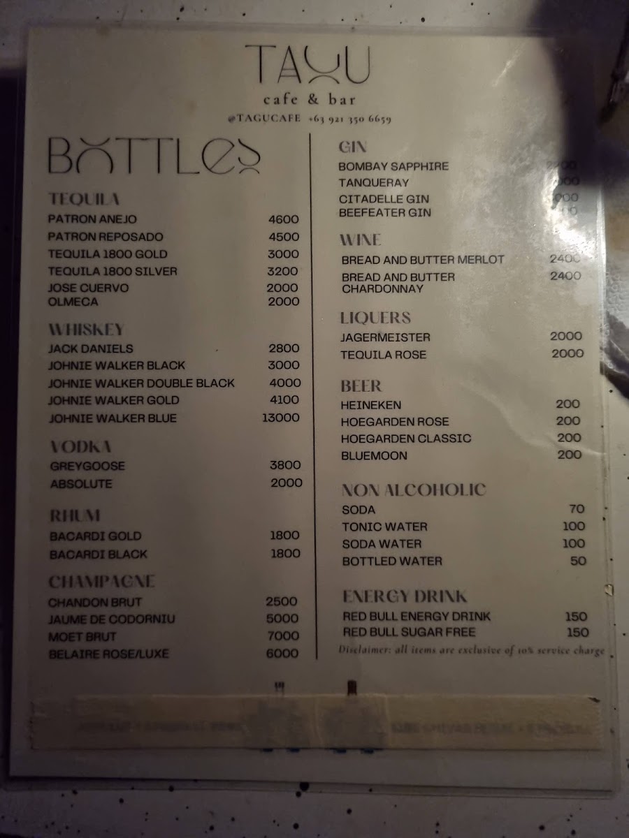 Tagu Cafe & Bar Photo Menu 1