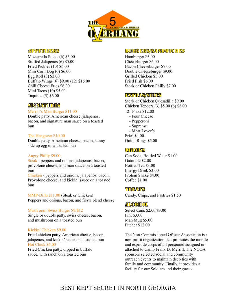 The OverHang Photo Menu 1