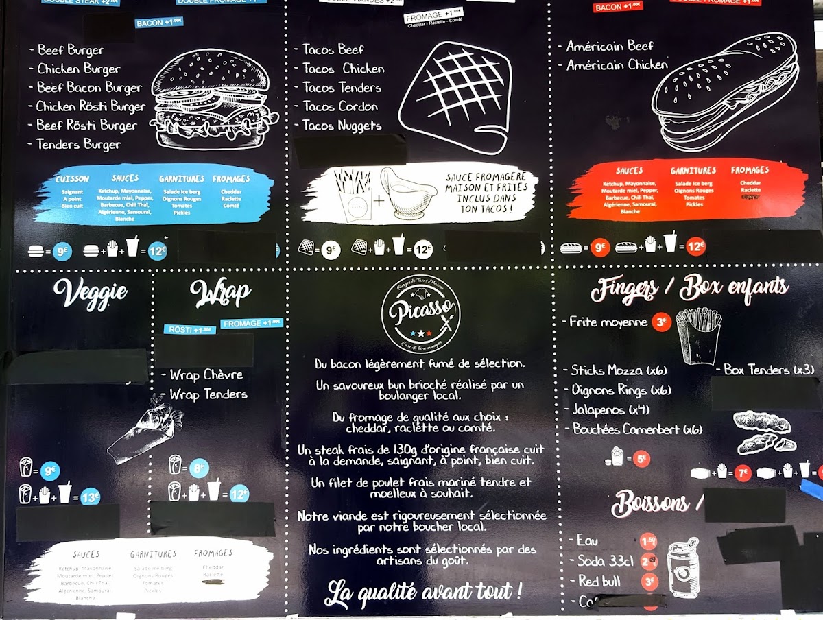 Picasso Burger & Tacos Maison Photo Menu 1