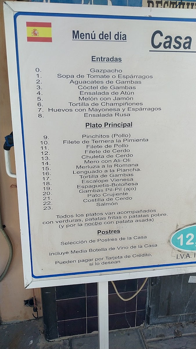 Casa Eduardo Photo Menu 2