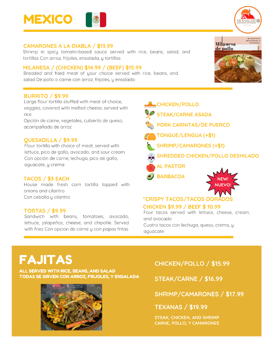 Mi Ranchito Restaurant & Pupuseria Photo Menu 3